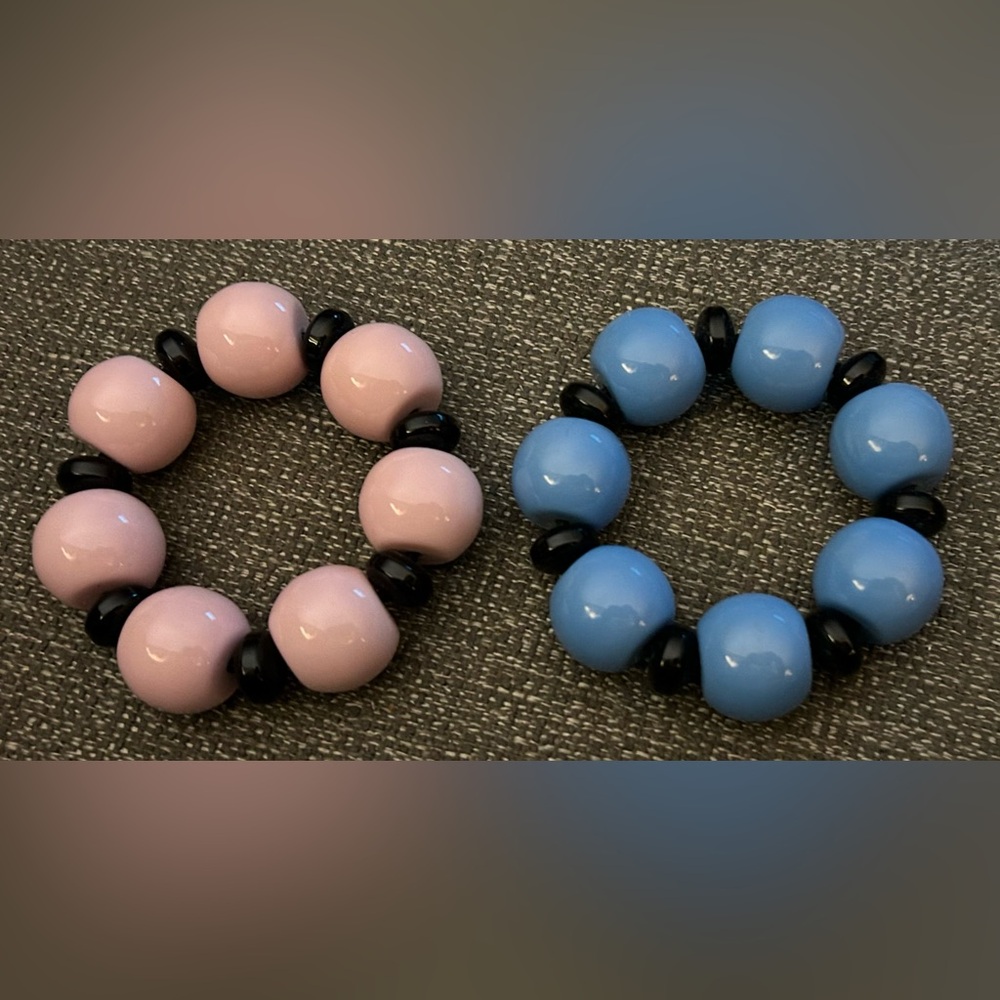 MARC JACOBS Pink & Blue Chunky Bauble Bracelets